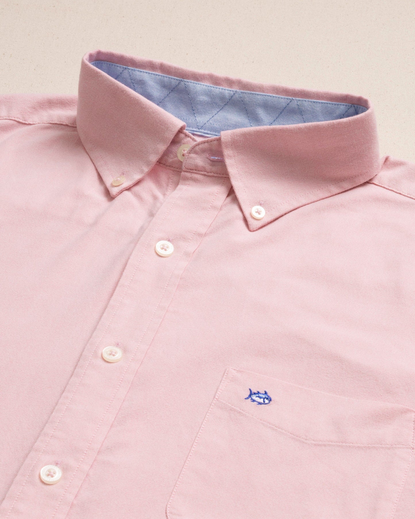 Charleston Oxford Solid Sport Shirt - Sea Pink